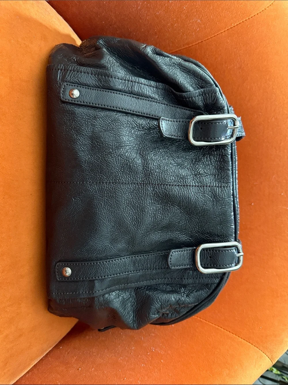 Tod's Black Leather Satchel with Silver Hardware